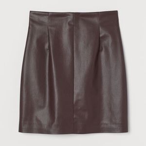 High waist faux leather skirt